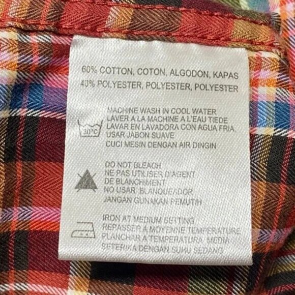 International Report Button Up Shirt Men's XL Red Blue Multicolor Plaid (Read) - Picture 5 of 11